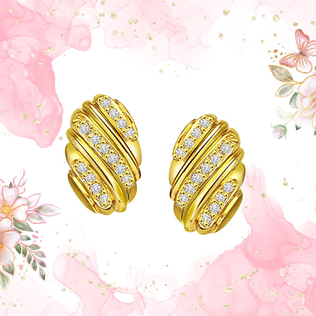 Golden Love - Real Diamond Earrings (ER91)