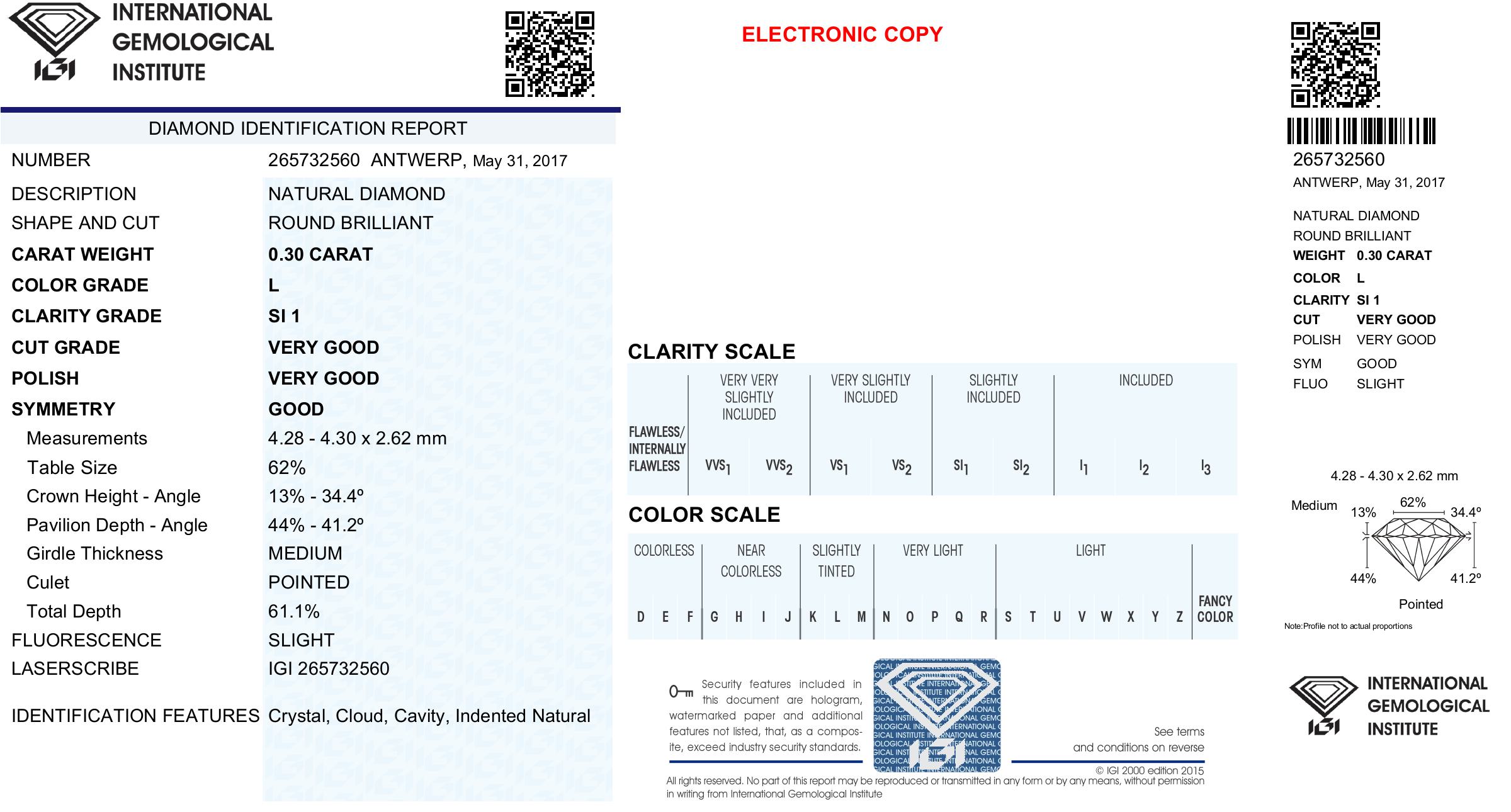 IGI Certificate - Sample