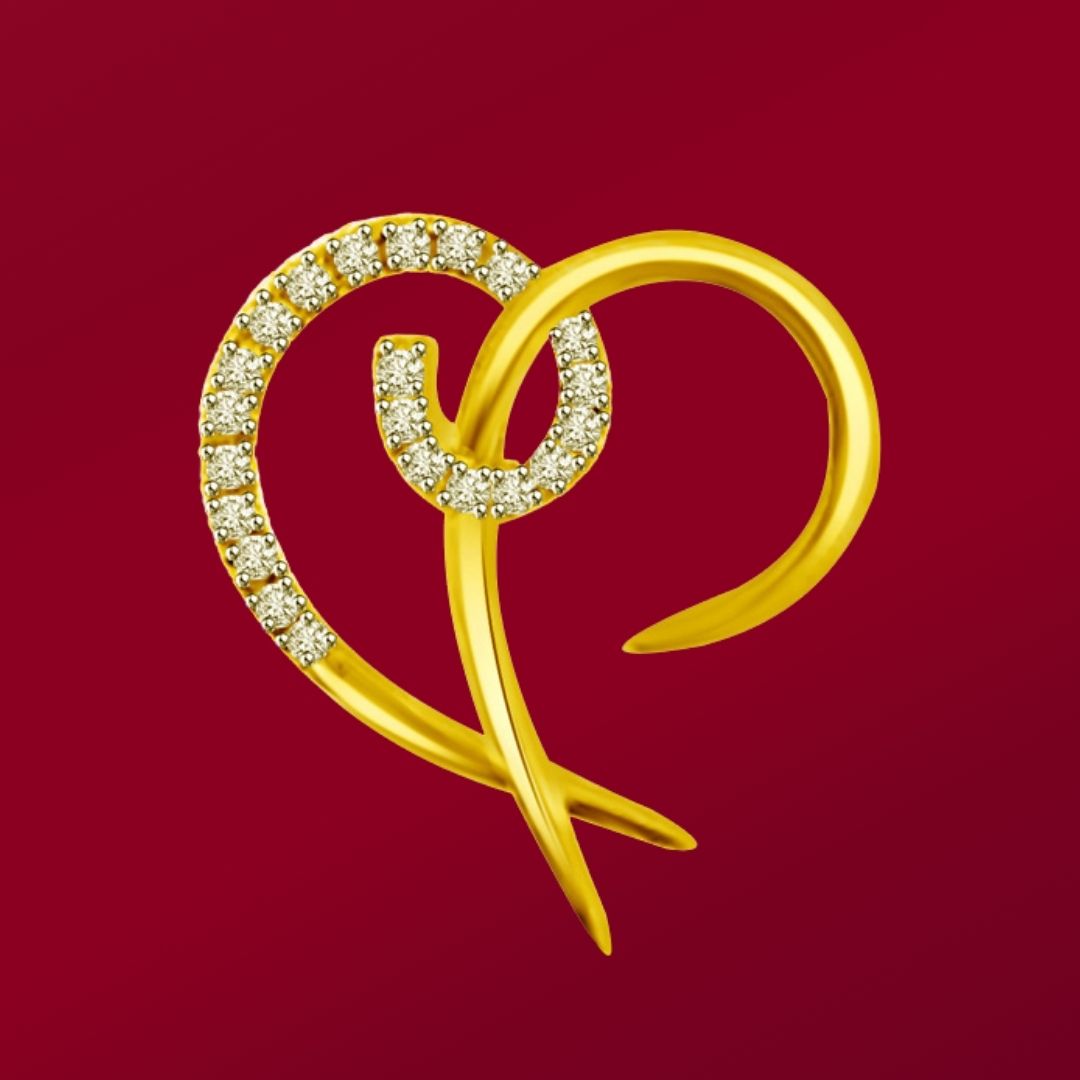Breaking My Heart 0.30cts Heart Shape Real Diamond Pendant (P1065)