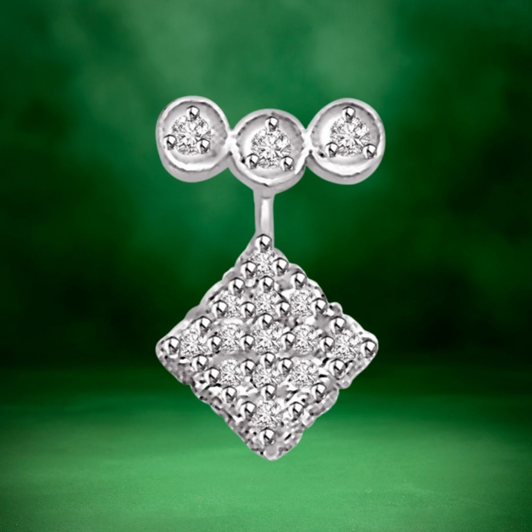 0.32 TCW Three Circles & Square Real Diamond Pendant (P773)