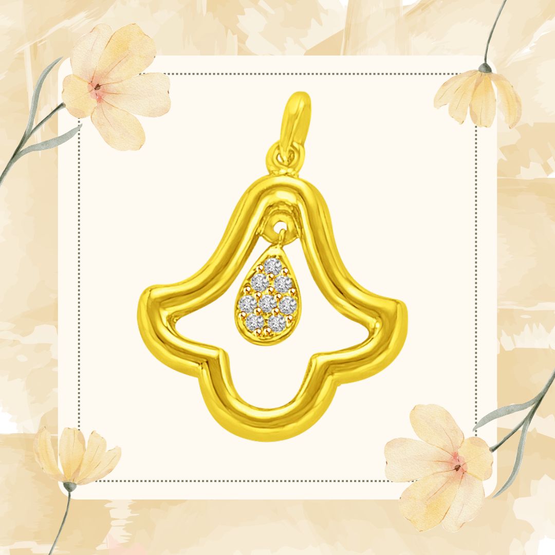 0.06cts 18kt Yellow Gold & Real Diamond Pendant for my Beloved (P899)