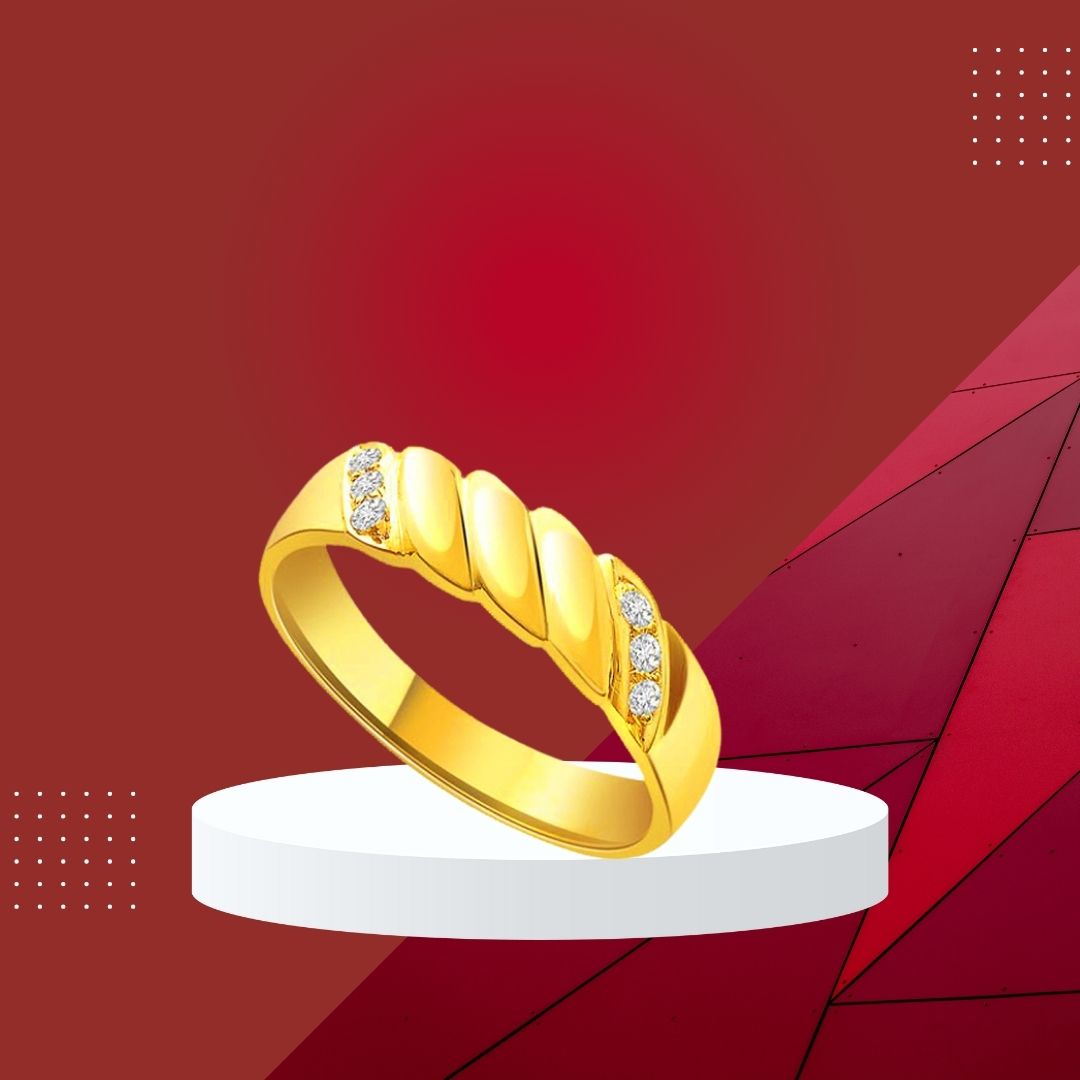 Glassy Gold Diamond Ring (S247)