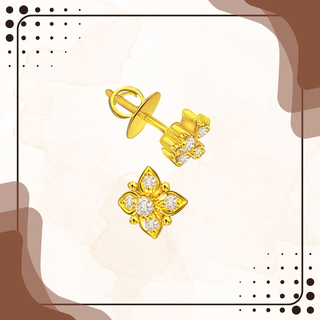 Bedazzled - Real Diamond Flower Shape Earring (S260)