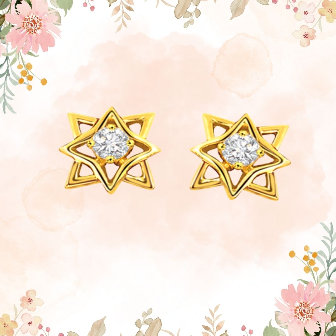 Starlight Star Shaped Diamond Earrings (S267)