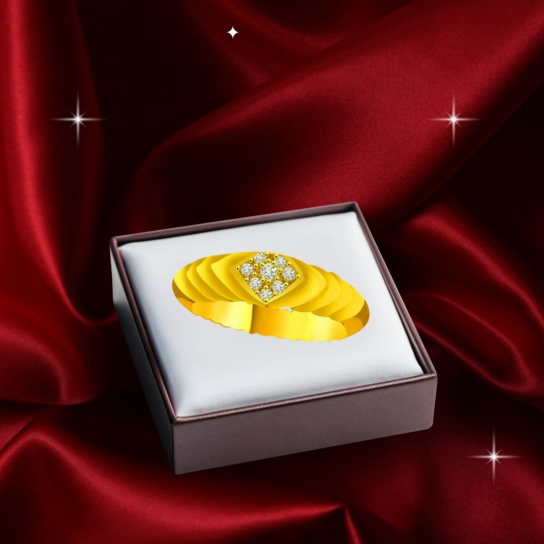 Real Diamond Heart Gold Ring (SDR934)
