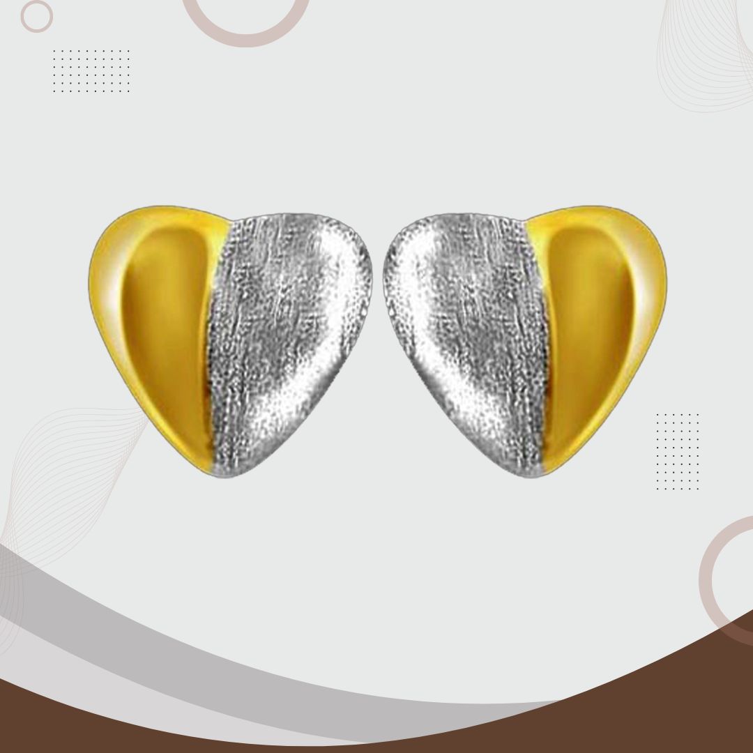 Discover the Magic of Dual Plated Heart Shaped Sterling Silver Earrings for Women (SDS21)