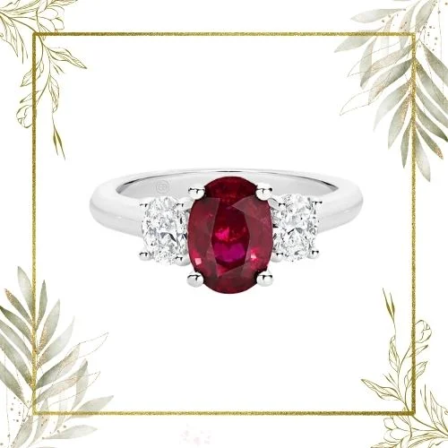 0.80cts Diamond & 5.75cts Real Ruby Ring (0.80ct Diamond & 5.75cts Real Ruby Ring)