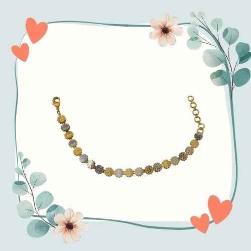 Beautiful Flower Shaped Gold & Silver Plated Bracelet for Women (BGP95)