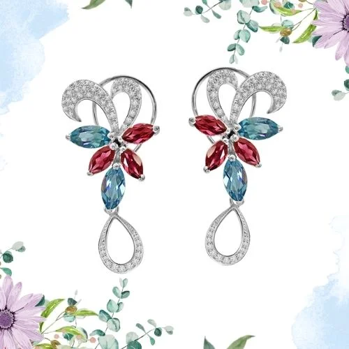 Feminine Grace - 0.56cts Diamond Earrings (BT12)