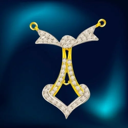 Two Tone Anchor Diamond & Glittering Gold Pendant (DN186)
