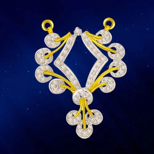 Wheels Of Dharma Diamond Gold Mangalsutra Pendant (DN199)