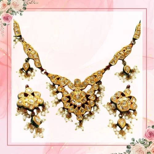 Peacock Design Meenakari Jadtar Diamond set (DN22)