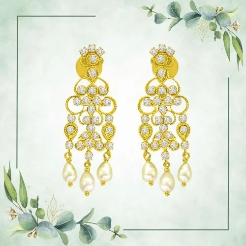 Triple Flower Diamond Dangler Earrings (ER11224)