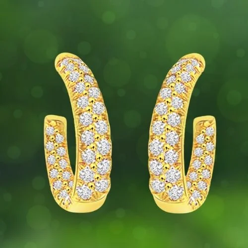 Charmer Real Diamond & 18K Gold Hoop Earrings (ER14)