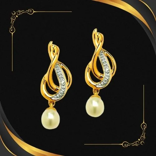 Queen's Favourite 0.15cts Diamond Pearl Earring (ER205)