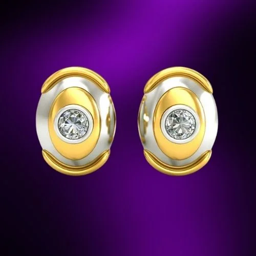 Dancing Crystals 0.40cts Two Tone Diamond Earrings (ER289)