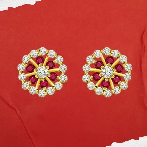 1.05 cts Diamond Ruby Earrings (ER368)