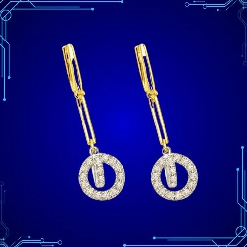 Dangling Rounds Long & Hanging Diamond Earring Pair For Her (ER436)