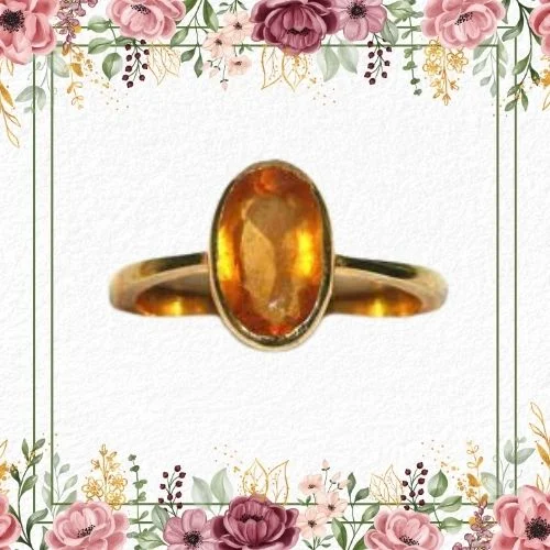6.25ct Hessonite/ Gomed Stone Ring in 18k Gold (HGR2)