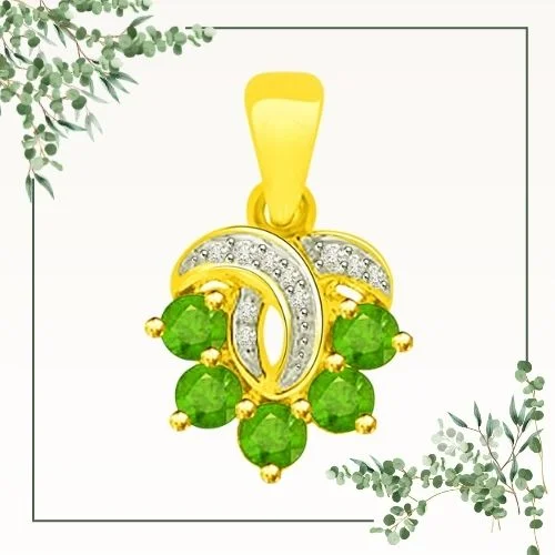 Mother's Love 0.35 TCW Stunning Real Emerald And Diamond Pendant (P1176)