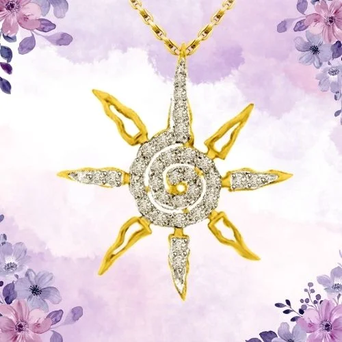You Are My Star, 0.45cts Real Diamond Star Gold Pendant (P1340)