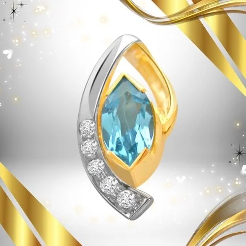 Chic n Classy - Real Diamond & Blue Topaz Pendant (P175)