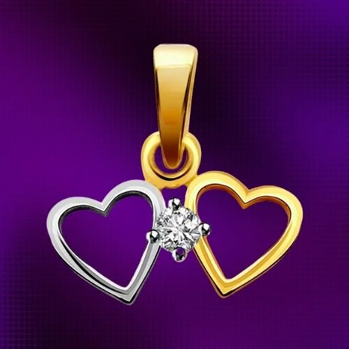 Heart of Silver - Real Diamond Two Tone Pendant (P196)