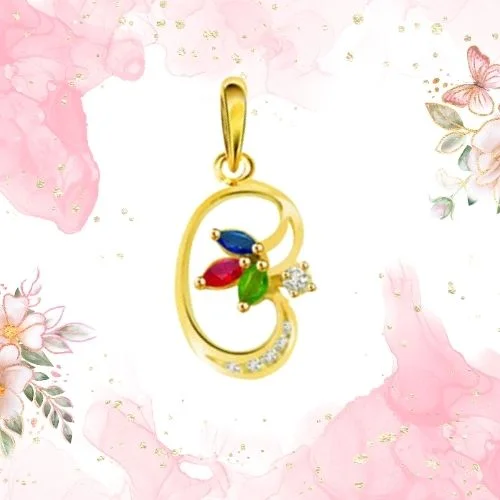 0.06cts Real Diamond and Precious Stone Pendant (P579)