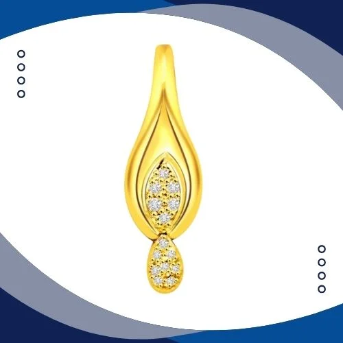 Vintage Drop - 0.14cts Drop Design 18kt Gold Fancy Real Diamond Pendant (P628)