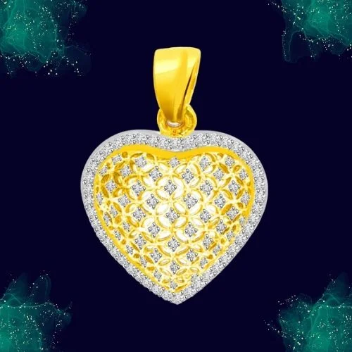 0.45cts Heart Shape Real Diamond 18kt Yellow Gold Pendant (P713)