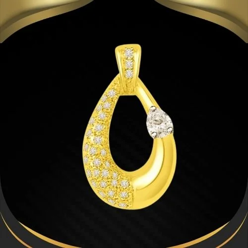 0.35cts 18kt Curvy Real Diamond Pendant (P803)