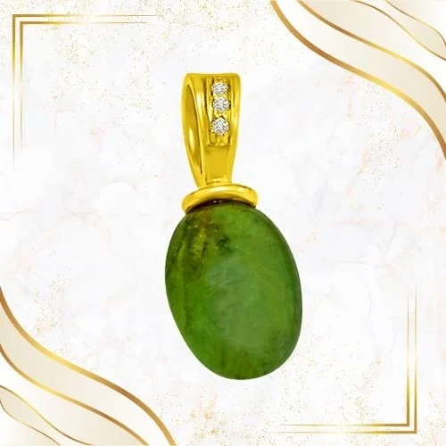 Megical Emerald Real Diamond & Emerald Pendant in 18kt Yellow Gold (P86)