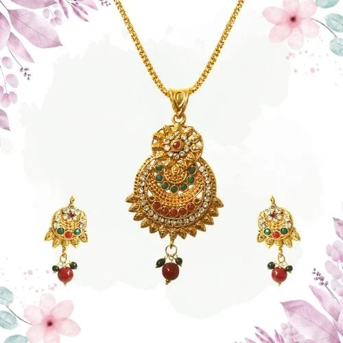 Sophisticated Jewel - Pendant Necklace & Earring Set (PS237)
