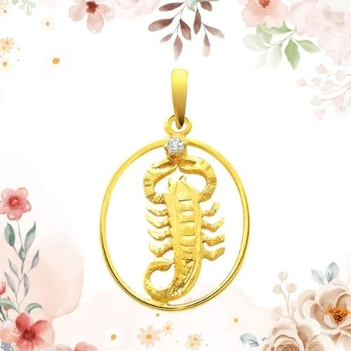 Smart Scorpio - Real Diamond & 18K Gold Pendant (S324)