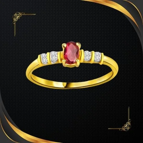 Lady Love Trendy Diamond & Ruby Ring (SDR1000)