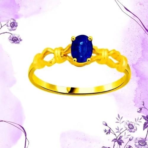 Real Oval Sapphire Gold Ring (SDR1136)