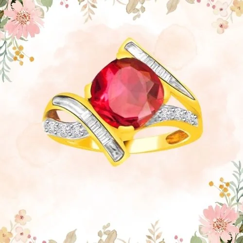 0.12cts Real Diamond & Ruby Gold Ring (SDR1209)