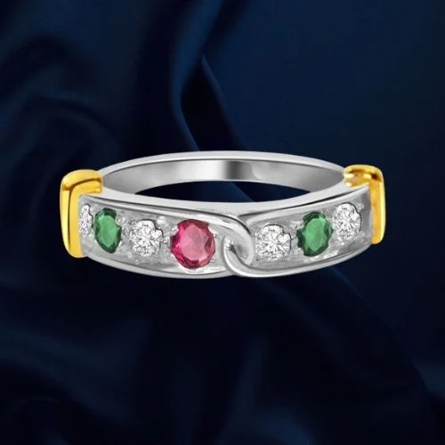 Colors of Love - Real Gemstone & Diamond Ring (SDR133)