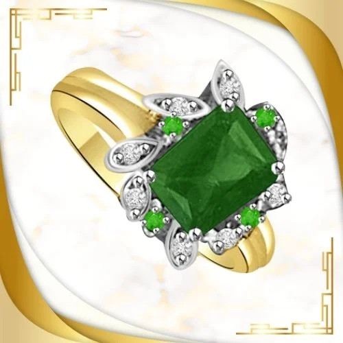 1.32cts Real Diamond & Emerald Ring (SDR1487)