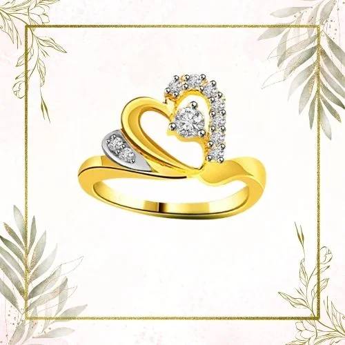 0.25cts Heart Shape Real Diamond Two Tone 18kt Ring (SDR1674)