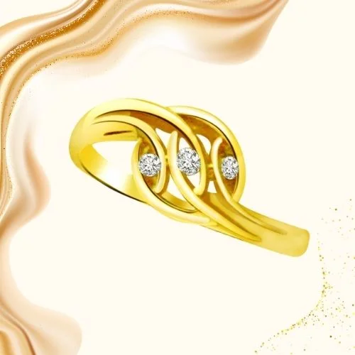 Trendy Real Diamond Gold Ring (SDR776)