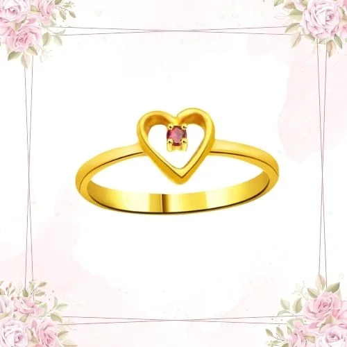 Classic Real Ruby Heart Shape Ring (SDR984)