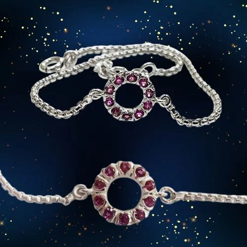 Elegance Redefined: Rhodolite & Sterling Silver Bracelet (SLBR19)