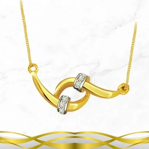Twinkling Star 0.24cts Two Tone Diamond Necklace Pendant with chain (DN109)