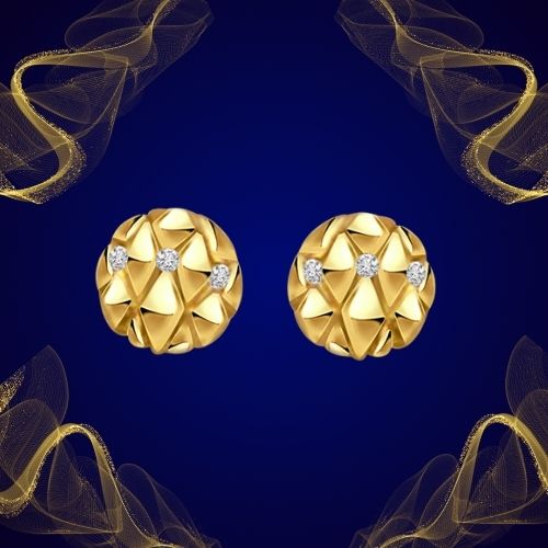 Charming Circles - Real Diamond Flower Shape Earrings (ER129)