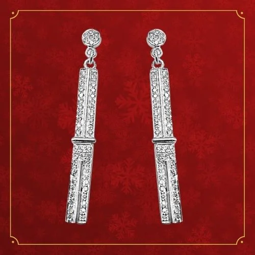 0.50 cts White Gold Hanging Diamond Earrings (ER388)