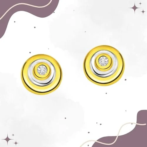 Circle of life - Real Diamond Two Tone Earrings (ER80)