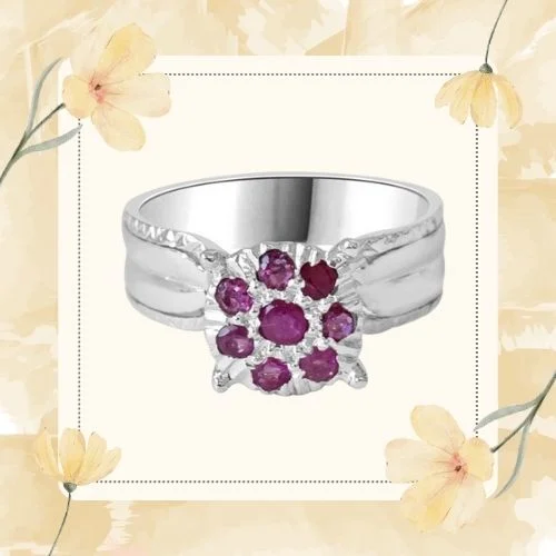 Unlock the Essence of Timeless Elegance: The Silver Rose Real Ruby Ring (GSR48)