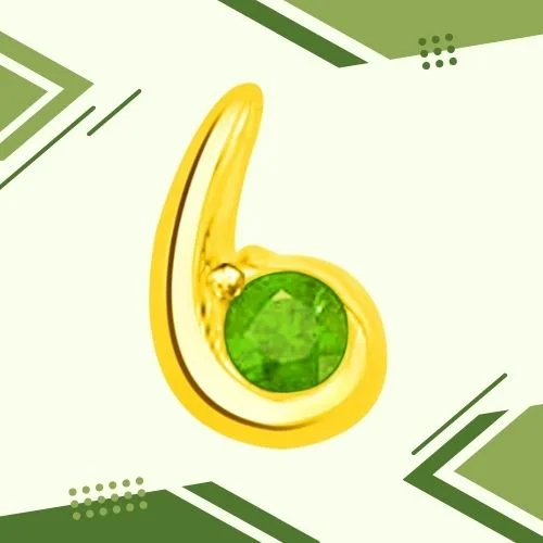 Green Desire Stunning Pendant Of Real Emerald In Yellow Gold (P1133)