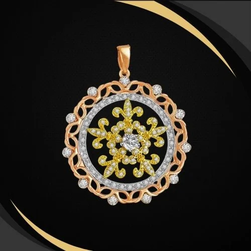 Tricolour Circle of Love - 1.00cts Real Diamond Pendant (P639)